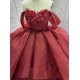 Tiered Burgundy Quinceanera Dresses Strapless Appliques Floor Length Vestidos De Baile Customised