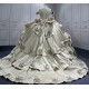 Tiered Champagne Quinceanera Dresses Off the shoulder Ball Gown 3D Flowers Vestidos De 15 Anos