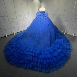 Tiered Royal Blue Quinceanera Dress Vestidos De XV Anos 15TH Birthday Dress With Bow