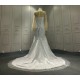 Two In One Wedding Dress Sequin Full Sleeves Bridal Gown Customized Women Holidays Party Clothing