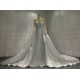 Two In One Wedding Dress Sequin Full Sleeves Bridal Gown Customized Women Holidays Party Clothing