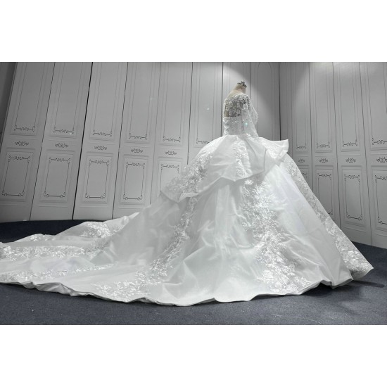 Vestido De Noiva 2024 Long Sleeves Wedding Dress Ball Gown Lace Bridal Gown Custom Made Robe De Mariee