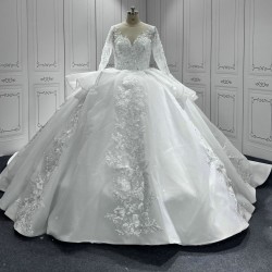 Vestido De Noiva 2024 Long Sleeves Wedding Dress Ball Gown Lace Bridal Gown Custom Made Robe De Mariee