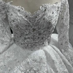 Vestidos De Noiva New Custom Made Lace Appliques Wedding Dresses Long Sleeves Bridal Gowns