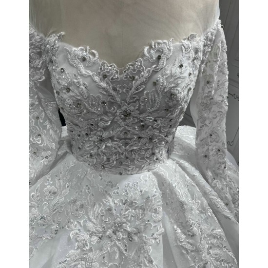 Vestidos De Noiva New Custom Made Lace Appliques Wedding Dresses Long Sleeves Bridal Gowns