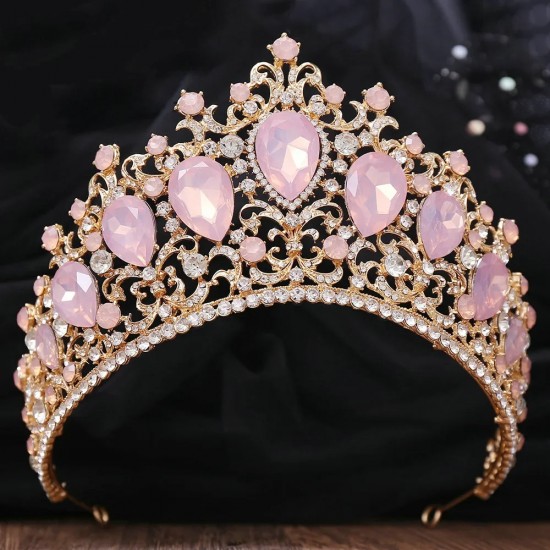 Vintage Baroque Bridal Crystal Crown Rhinestone Tiaras Princess Queen Bride Wedding Party Prom Headdress Hair Accessories