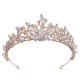 Vintage Baroque Crystal Crown Heart Luxury Bridal Rhinestone Tiaras Prom Pageant Diadem Handmade Headdress Hair Accessories