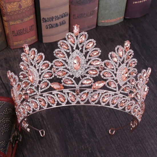 Vintage Baroque Style Rhinestone Tiaras High Quality Large High Quality Crystal Crown Wedding Party Headdress Hair Accessories