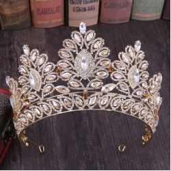 Vintage Baroque Style Rhinestone Tiaras High Quality Large High Quality Crystal Crown Wedding Party Headdress Hair Accessories