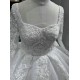 Vintage Lace Long Sleeve Wedding Dresses Square Collar Bridal Gowns Robe De Mariee