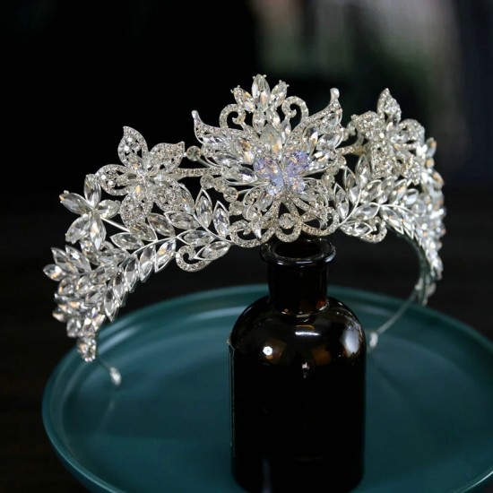 Wedding Crowns Bridal Headwear Butterfly Flower Diadem Princess Luxury Pageant Hair Jewelry Women Headpieces Hair Accessories