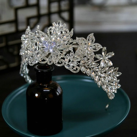 Wedding Crowns Bridal Headwear Butterfly Flower Diadem Princess Luxury Pageant Hair Jewelry Women Headpieces Hair Accessories