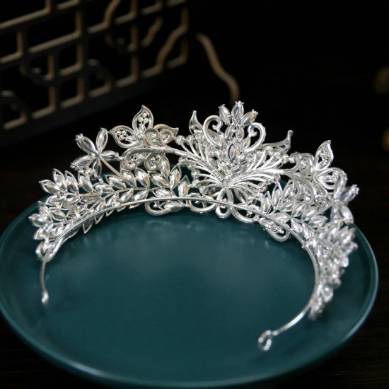 Wedding Crowns Bridal Headwear Butterfly Flower Diadem Princess Luxury Pageant Hair Jewelry Women Headpieces Hair Accessories