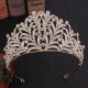 Wedding Hair Tiara Crystal Bridal Tiara Crown Gold Color Diadem Veil Tiaras Rhinestone Hair Accessories Headpieces Head Jewelry