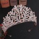 Wedding Hair Tiara Crystal Bridal Tiara Crown Gold Color Diadem Veil Tiaras Rhinestone Hair Accessories Headpieces Head Jewelry