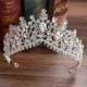 Wedding Hair Tiara Crystal Bridal Tiaras Crown Gold Color Diadem Veil Tiaras Party Prom Hair Accessories Headpieces Head Jewelry