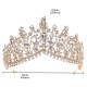 Wedding Hair Tiara Crystal Bridal Tiaras Crown Gold Color Diadem Veil Tiaras Party Prom Hair Accessories Headpieces Head Jewelry