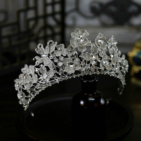 Wedding Hair Tiara Crystal Rhinestone Luxury Fashion Bridal Crown Flower Diadem Headband Hair Accessories Headdress Head Jewelry