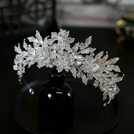 Wedding Hair Tiara Crystal Rhinestone Luxury Fashion Bridal Crown Silver Diadem Headband Hair Accessories Headdress Head Jewelry