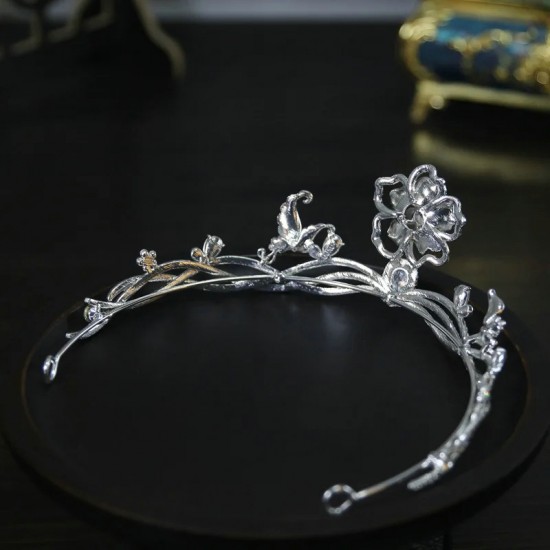 Wedding Hair Tiara Rhinestone Buterfly Flower Luxury Fashion Bridal Crown Diadem Headband Hair Accessories Headdress Head Jewelr