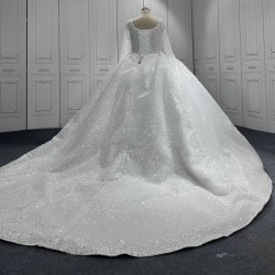 White 2024 New Style Long Sleeve Wedding Dress Vestido de noiva Wedding Gowns Sequin Bridal Dress