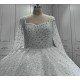 White 2024 New Style Long Sleeve Wedding Dress Vestido de noiva Wedding Gowns Sequin Bridal Dress