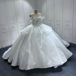 White Appliuqes Wedding Dresses Ball Gowns Custom Made Princess Formal Bridal Gown Vestido de Casamento