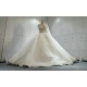 Long Sleeves Luxury Ball Gown Wedding Dress With Lace Pearls CBWD0070