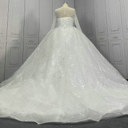 Sparkle Ball Gown Wedding Dresses With Pearls CBWD0015