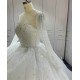 Sparkly Cathedral Train Pearl Wedding Ball Gowns CBWD0014