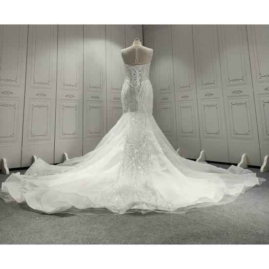 Sweetheart Fully Beaded Luxury Mermaid Wedding Dress CBWD009