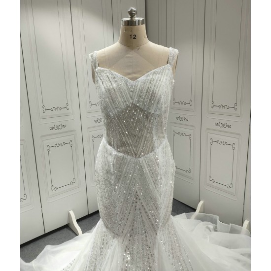 Sweetheart Fully Beaded Luxury Mermaid Wedding Dress CBWD009