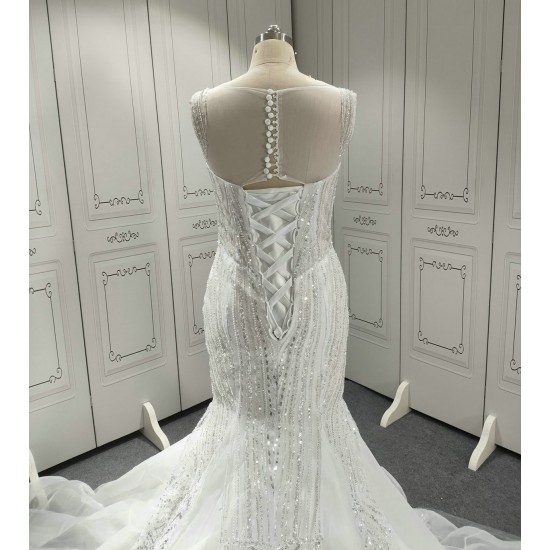 Sweetheart Fully Beaded Luxury Mermaid Wedding Dress CBWD009