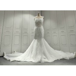 Sweetheart Fully Beaded Luxury Mermaid Wedding Dress CBWD009