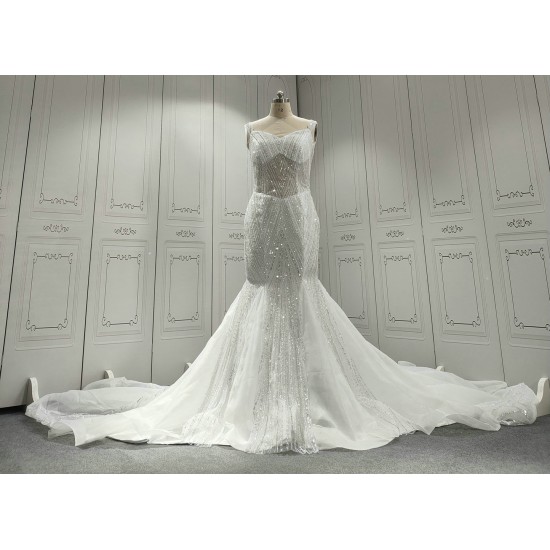 Sweetheart Fully Beaded Luxury Mermaid Wedding Dress CBWD009