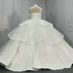 Tiered Floor Length Ball Gown Wedding Dress CBWD008