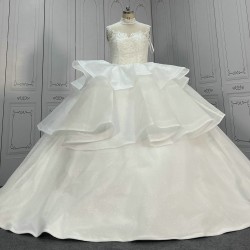 Tiered Floor Length Ball Gown Wedding Dress CBWD008