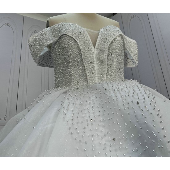 Two In One Pearl Ball Gown Wedding Dress With Detachable Top CBWD006