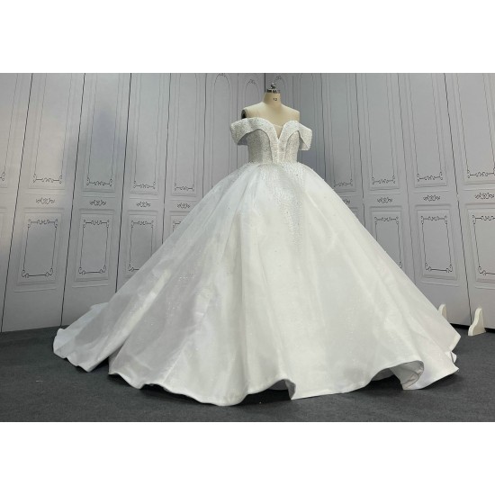 Two In One Pearl Ball Gown Wedding Dress With Detachable Top CBWD006