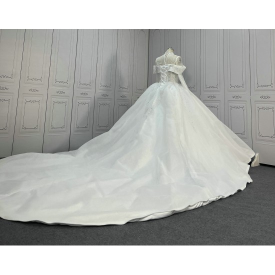 Two In One Pearl Ball Gown Wedding Dress With Detachable Top CBWD006