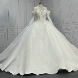 Two In One Pearl Ball Gown Wedding Dress With Detachable Top CBWD006