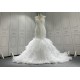 V Neck Beaded Classic Mermaid Wedding Dress CBWD004