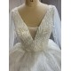 V Neck Glitter Ball Gown Wedding Dress With Shawl Sleeves CBWD002